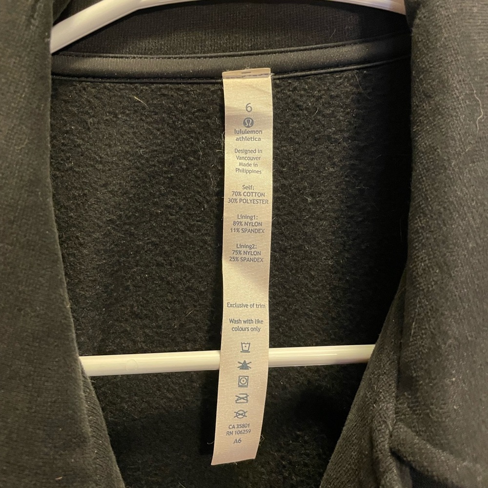 Lululemon black zip up sweater - Picture 2 of 9
